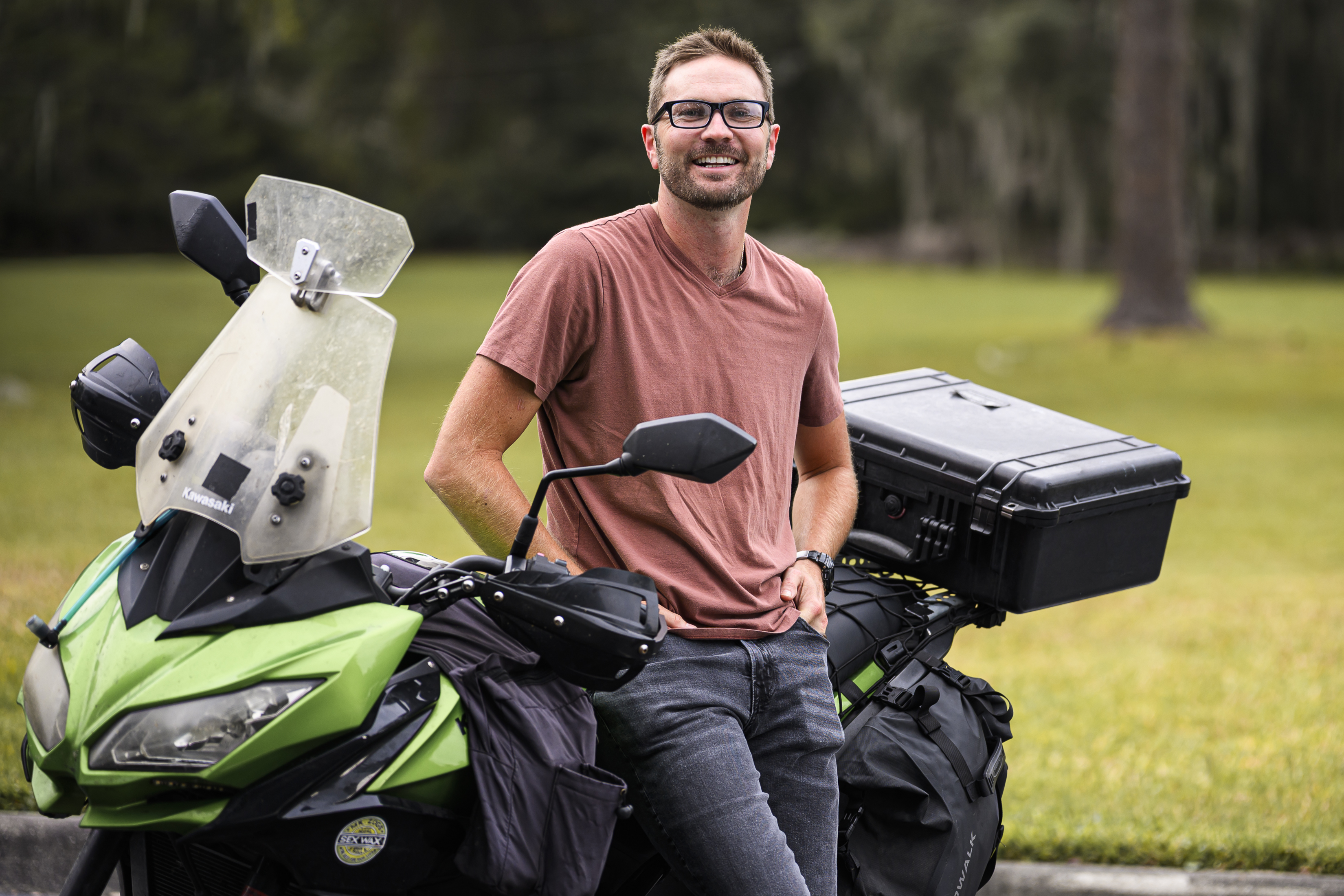 Zach Janik with Motorcycle